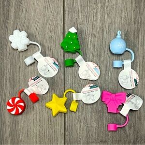 NWT Target Bullseye Playground Holiday 2024 Tumbler Straw Toppers, Full Set of 6